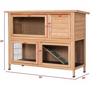 52&quot;Rabbit Hutch Outdoor Garden Backyard Wood Hen House Chicken Coop Rabbit Hutch Poultry Small Animal Cage