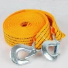 60T 9M high tenacity heavy duty polyester tow strap with steel snap hook for emergency vehicle towing