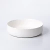 6.3 inch ceramic shallow round white plant pots decorative potted plants with drain hole