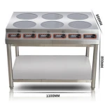 6*3.5kw Crystal Glass Stainless Power Cable Timer Induction  Cooker Commercial Restaurant Cooking top Burner Cookstove
