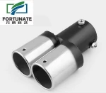 63mm 316 Tattoo Stainless Steel Dual Exhaust Tip