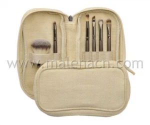 6PCS Makeup Brushes with Hemp Zipper Bag