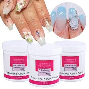 75g Acrylic Powder Clear Pink White Nail Crystal Powder 3D Acrylic Nails Tips Extension Builder Polymer for Nail System