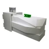 8ft modern white lacquered reception counter L shaped beauty salon wooden reception desk