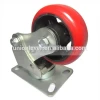 9550 plate type rigid heavy duty spring loaded caster with pu wheel