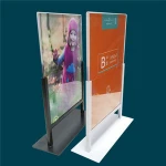 A4 acrylic metal base Generic Fitting store display Mineral Separator poster stand Wood Lathe sign holder