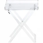 Acrylic Folding Tray Table Modern Chic Accent Desk Kitchen and Bar Serving Table - Elegant Clear Design - by Designstyles