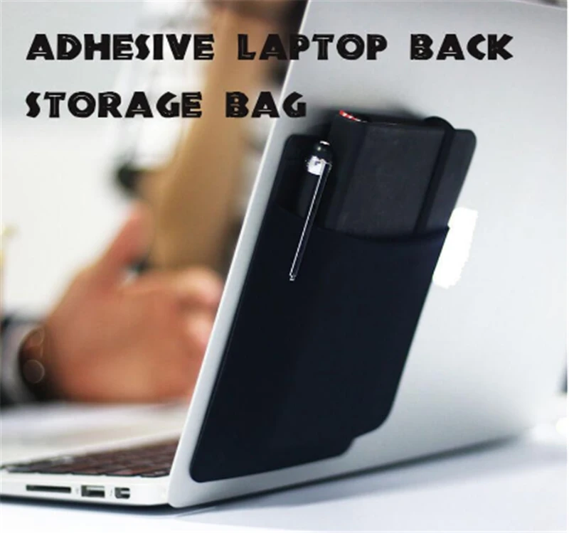 Adhesive Laptop Back Storage Bag