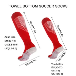 Adult and Childrens Solid High Crew Soccer Socks Non-Slip Towel Bottom Sports Long Socks Thickened Knee High Socks Wholesale