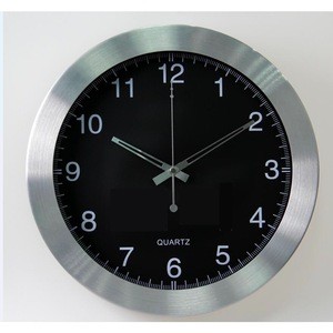 Amazon Hottest Sell Modern Design 12 Inch Aluminum Metal Case Silent movement Quartz Decorate Decorative Digital Wall Clock