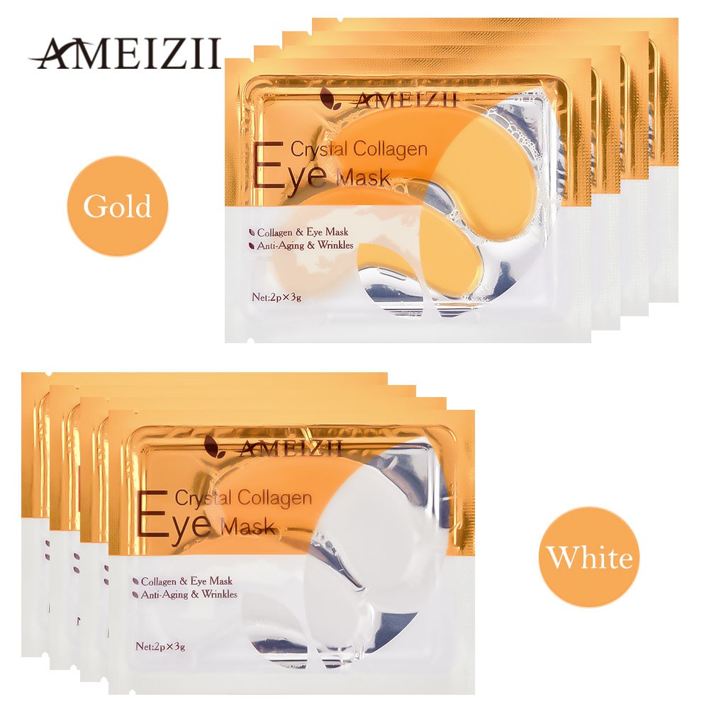 AMEIZII Korean Skin Care Beauty Crystal Collagen 24k Gold Eye Mask Anti-wrinkle Hyaluronic Acid Eye Patch Hydrogel