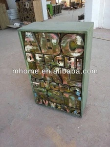 Antique green DIY jewelry storage cabinet