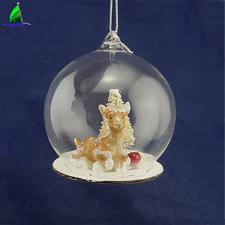 Artdragon Christmas gifts hanging hand blow art gift clear ball christmas dome ornaments glass craft