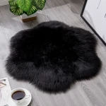 Artificial wool flower-shaped rug fake fur soft faux fur rug fabric fur carpet