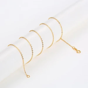 AU750 14K 18K Real Yellow Gold Solid Gold Chain Necklaces Jewelry Wholesale