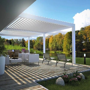 Automatic retractable sliding and folding waterproof aluminum terrace roof pergola outdoor