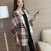 Autumn 2020 New Style Korean Sweater Women Fall/winter Knit Sweater Bat Shirt Cloak Shawl Jacket Plaid Cardigan