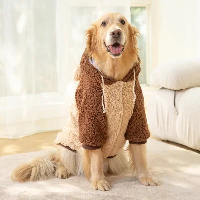 Autumn and Winter Big Dog Transformation Clothes, Little Bear and Tiger Two Legged Fleece Clothes, Golden Hair Labrador, Medium and Large Dog Pet Clothes