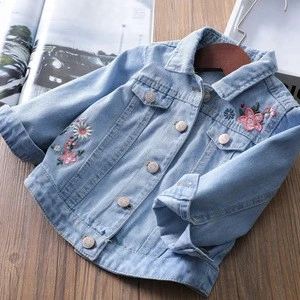 B23354A 2018 Latest design baby girls casual embroidery jean coats Jackets