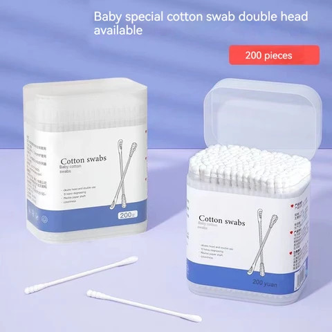 Baby cotton swabs Baby ear scoop tips Newborn baby ear boogers Cotton swabs Clean ultra-fine double-headed cotton swabs