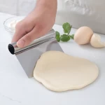 baking accessories multi-function stainless steel pastry dough cutter chopper scraper non slip surface dough scraper