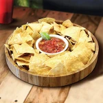 Bamboo Chip and Dip Serving Platter Set Serving Tray