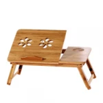 Bamboo Height Adjustable Foldable Mobile Laptop Stand Overbed Side Table Bed Tray Notebook Holder