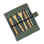 Bamboo Utensils Set Portable Travel Cutlery Reusable Flatware With Pouch