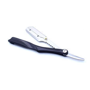 Barber Beard Shaving Straight Razor Blade Holder Knife Foldable with Plastic Handle