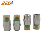 Beco 36PSI 2.4 Bar 4Pcs Car Tire Pressure Monitoring Air Alert Chromed Metal Car Tire Valve Caps