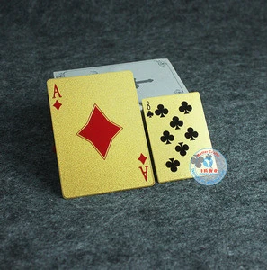 Best selling 4 color printing logo etched customized advertising branded metal playing cards