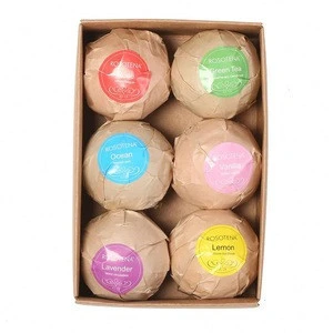 Best Ultra  Natural Bubble Fizzies With Dead Sea Salt Essentia oil Custom Private Label Bath ball Gift Set