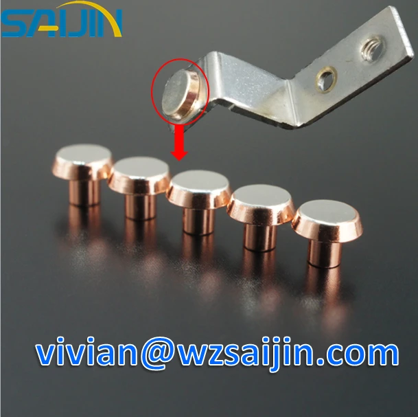 Bimetal /Tri-metal electrical silver contact point for switch and relay