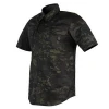 Black Cp OEM Customized Military Buttons Up Pockets Security Guard Uniform Shirts Tactical Dress Shirt