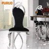 Black fabric stainless steel legs wedding banquet restaurant dining chair