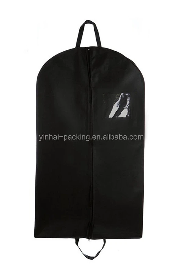 Black nonwoven garment suit bags for suit with zippered