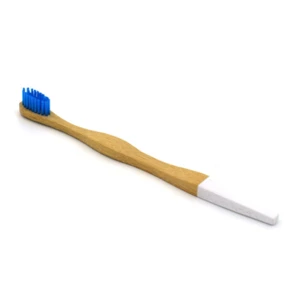black toothbrush head and wave shape handle, OEM travel kids bamboo toothbrush