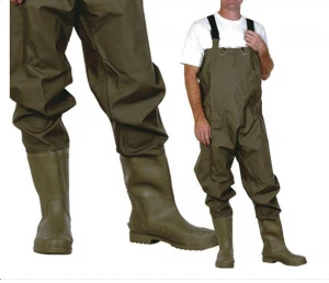 Bootfoot Chest Wader, 2-Ply Nylon/PVC Waterproof Fishing & Hunting Waders with Boot Hanger for men