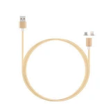 Braided Nylon Aluminum case Magnetic 2 in 1 Micro + 8 pins USB Data Sync Charging Cable For samsung S6 S7 and for iphone