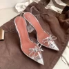 Butterfly transparent heeled sandals 9 CM rhinestone pointed-toe high heel shoes for women sexy pumps women shoes