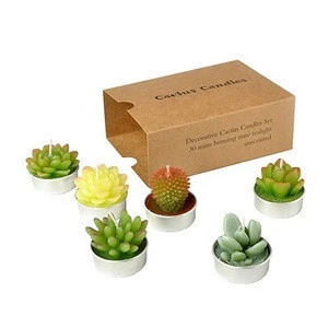 Cactus Tealight Candles, Handmade Delicate Succulent Scented Cactus Candles,Mini Tealight Candles