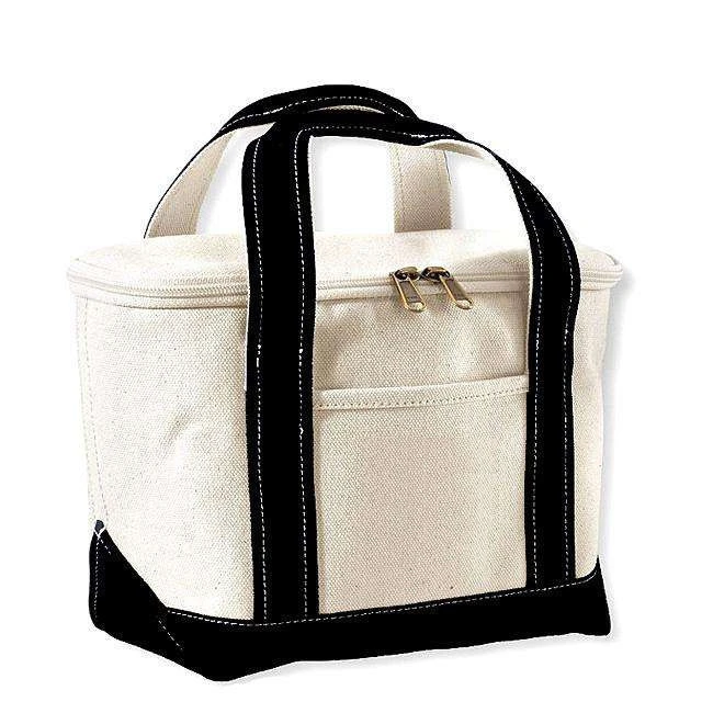 Canvas Collapsible Zip Insulated Shopping Grocery Cooler Bag For Frozen Seafood
