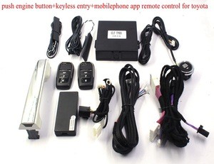 Car Alarm Push Engine Start/Stop Button System Phone APP Remote Control Keyless Entry Start PKE Comfort Access for Toyota Prado