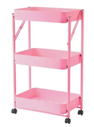 Carbon Steel Rolling Stand Rack Organizers Shelves Cart Kitchen Storage Trolley