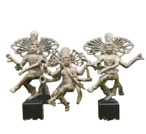 Carving Home Decor Figurine Antiqued Brass Religious SCULPTURE Buddhism Metal & Collectible India Art Engraving 2 Color