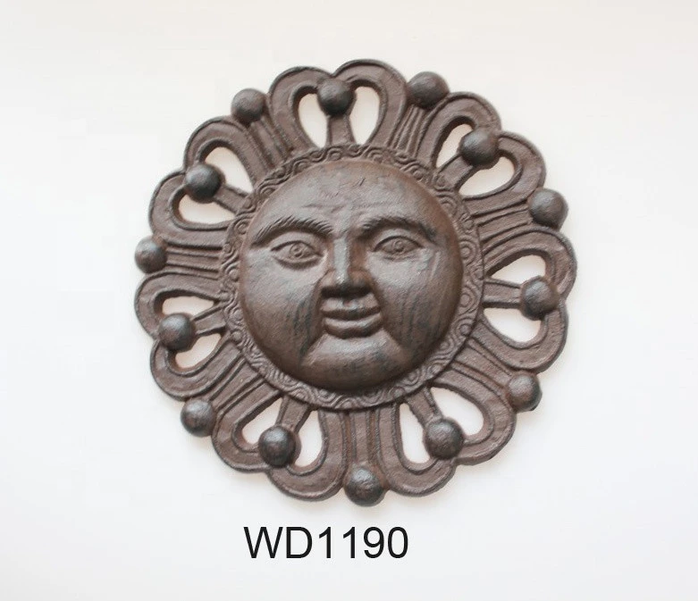 cast iron sun face home decoration metal wall plaque