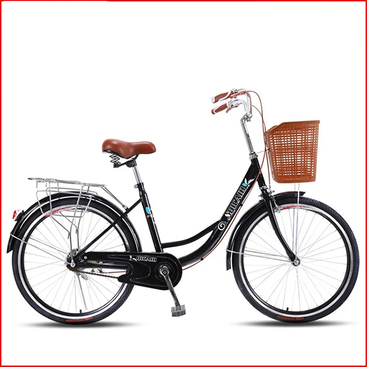 Casual single speed high-carbon steel vintage 20/22/24/26 lady bicycle with basket