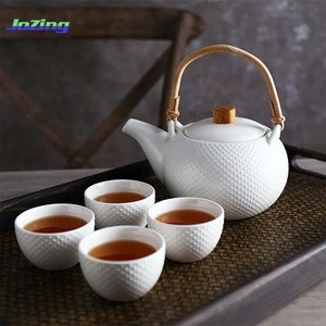 Ceramic Teapot Set In Solid Color Including 1 teapot and 4 tea cups