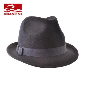 cheap factory classic unisex warm formal bowknot wool fedora hard hat