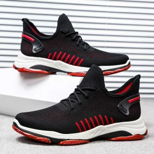 Cheap fashion breathable deodorant lace-up non-slip sports shoes mens sneakers